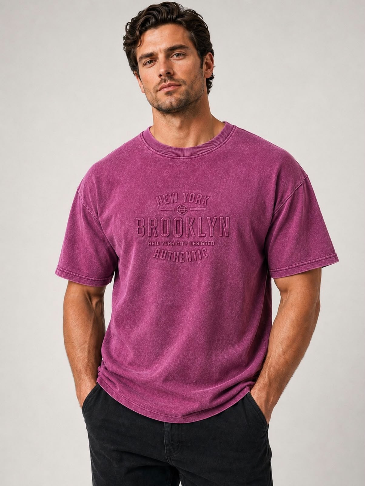 Brooklyn Embossed Acid wash Oversized