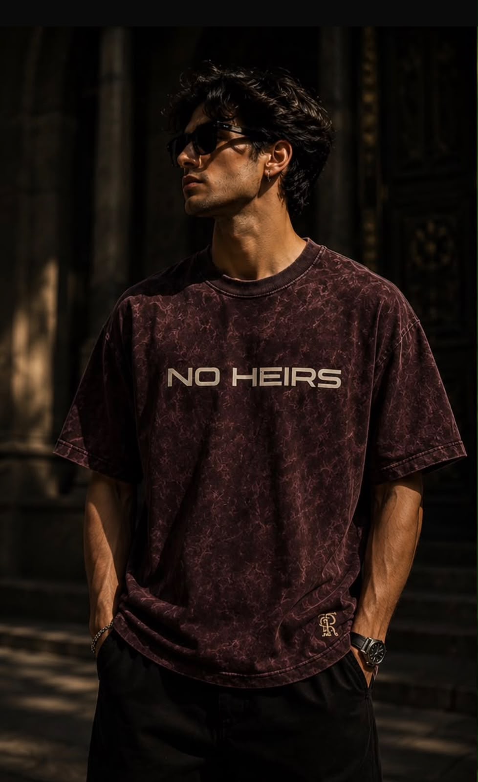 No Heirs Acid Wash - Maroon